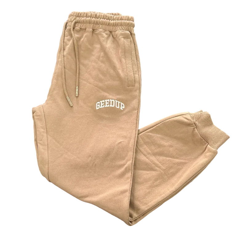 Geedup Micro Team Logo Sweatpants 'Tan'
