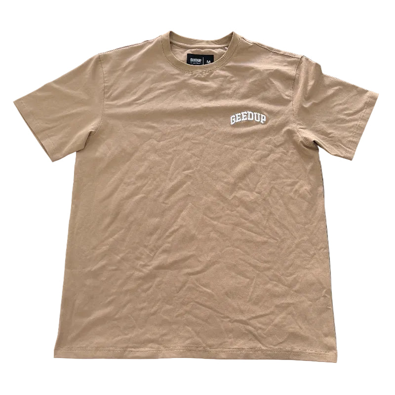 Geedup Micro Team Logo T Shirt 'Tan'