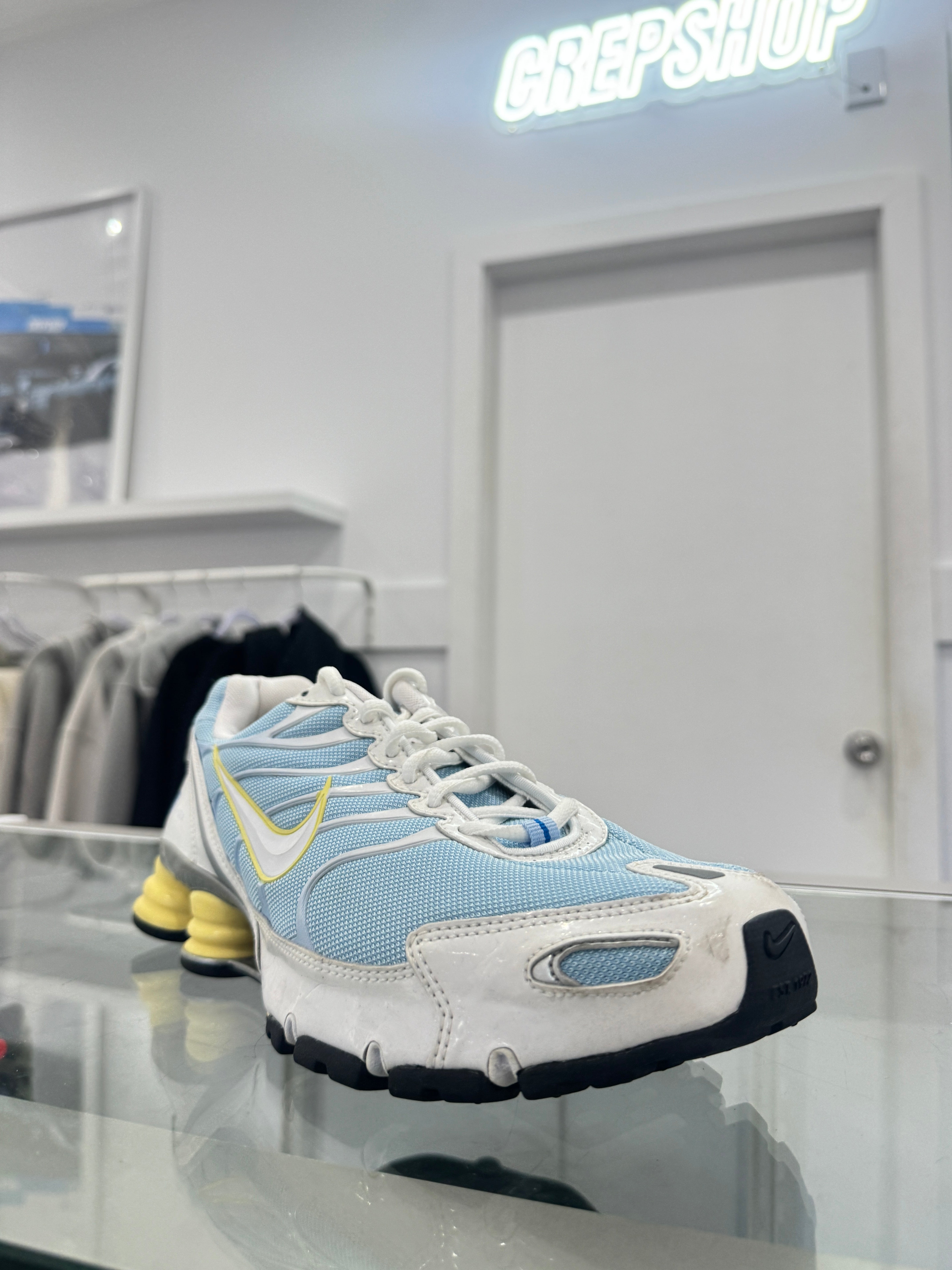 Used Nike Shox Turbo 6 White Yellow Blue