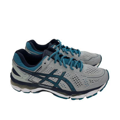 Used GEL-Kayano 22 Grey Blue Turquoise US Men's 9.5 - Women's 11