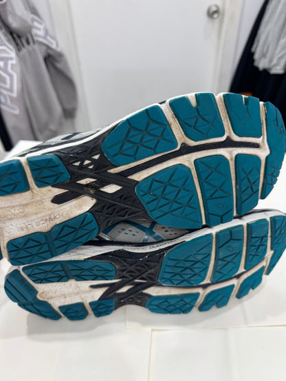 Used GEL-Kayano 22 Grey Blue Turquoise US Men's 9.5 - Women's 11