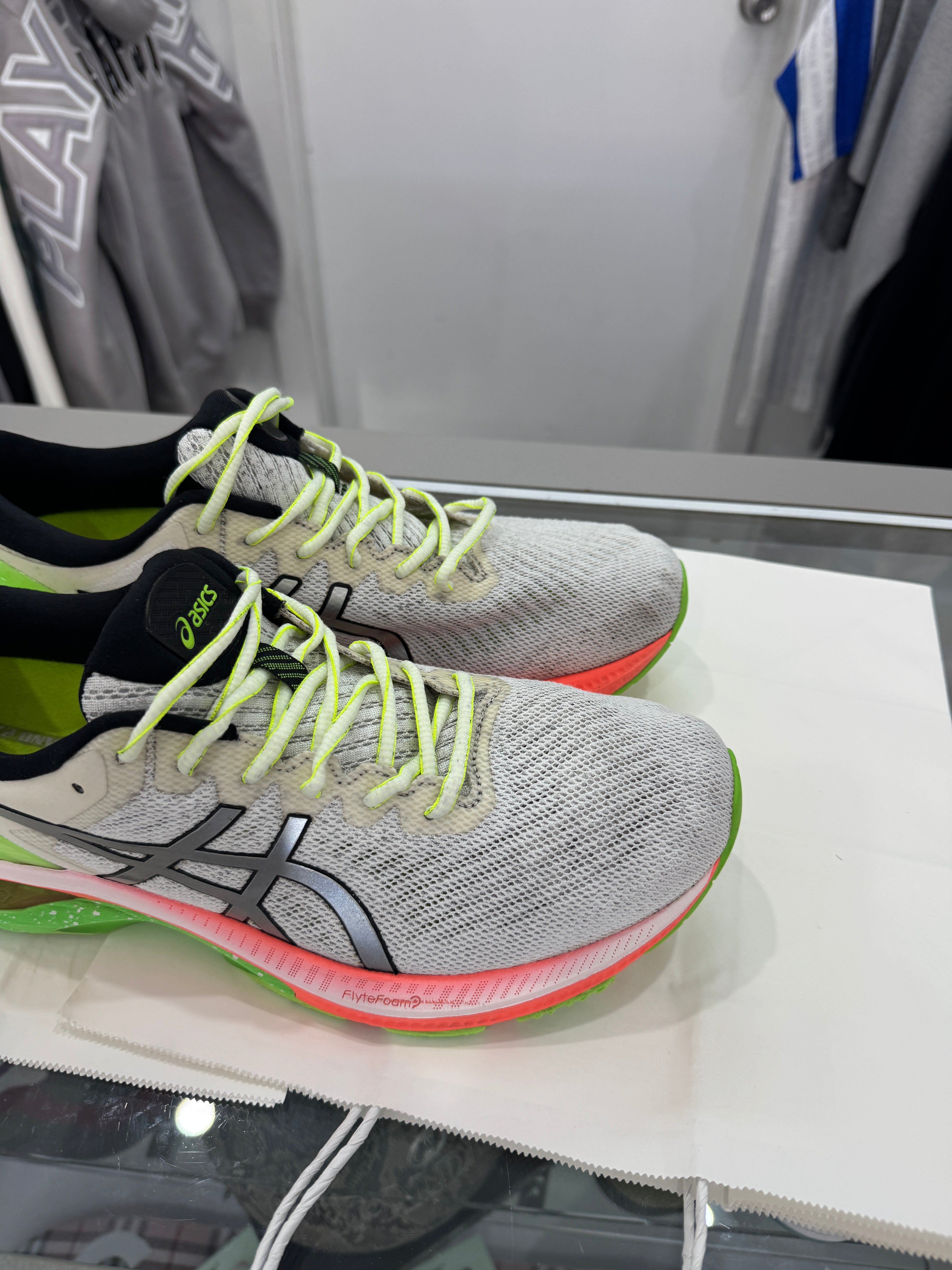 Used ASICS Gel-Kayano 27 'White/Orange/Green'