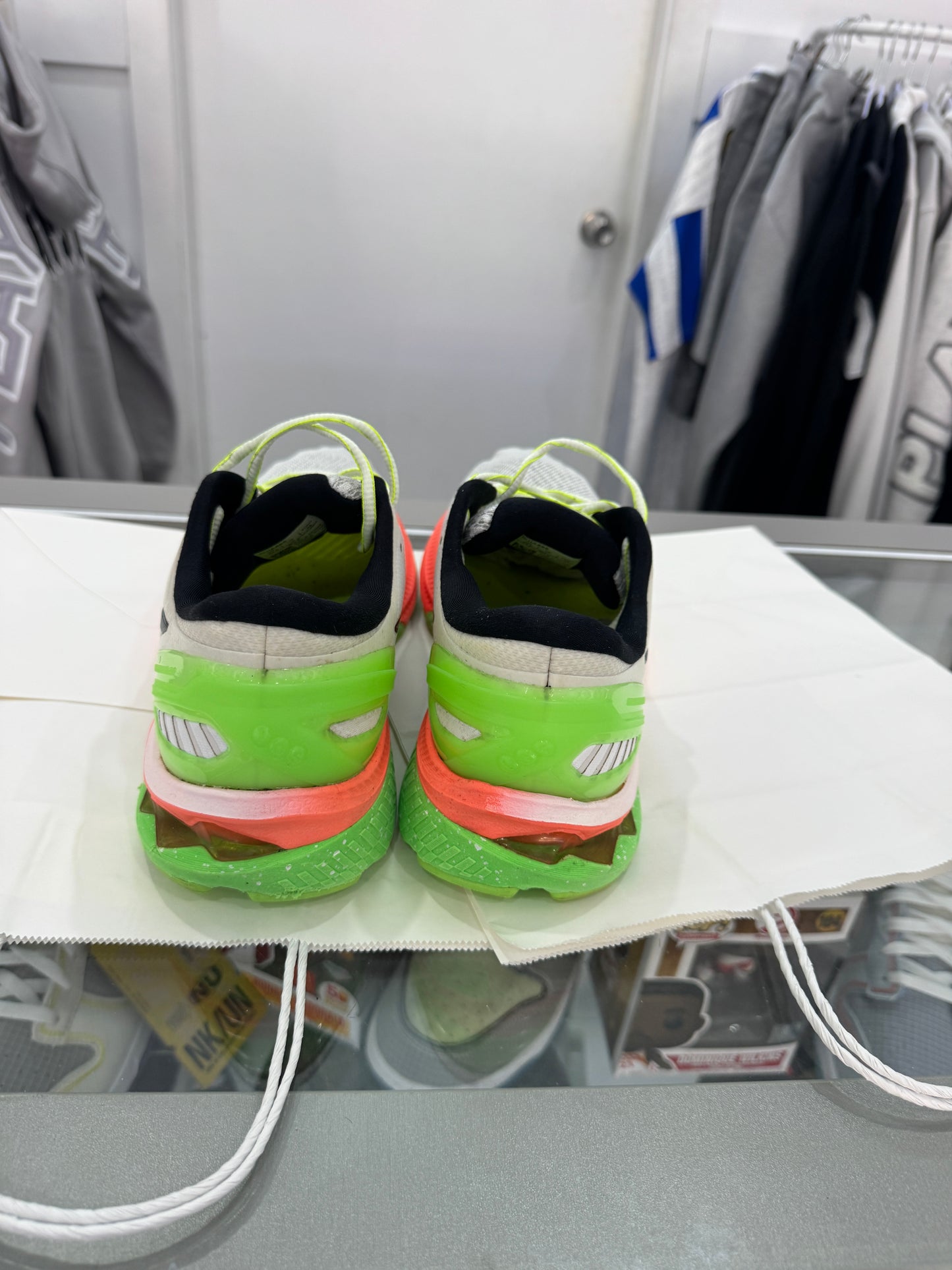Used ASICS Gel-Kayano 27 'White/Orange/Green'