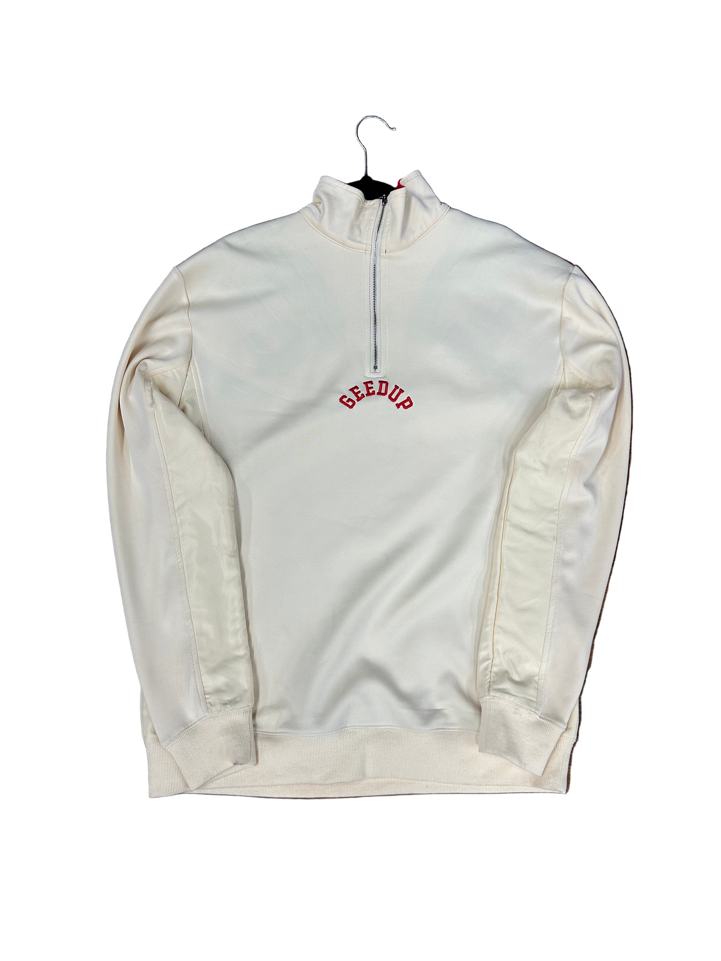 Used Creme Red Sports Quarter Zip Large