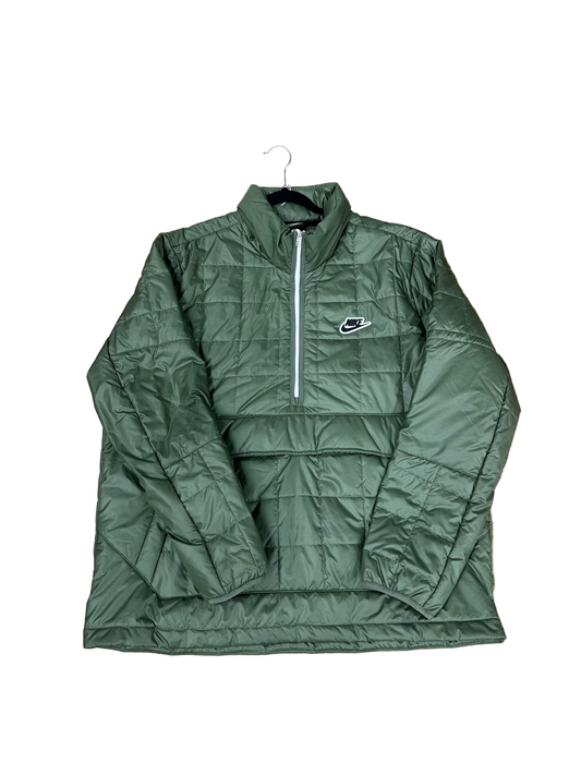 Used Khaki Green Puffer Jacket Quarter Zip XL