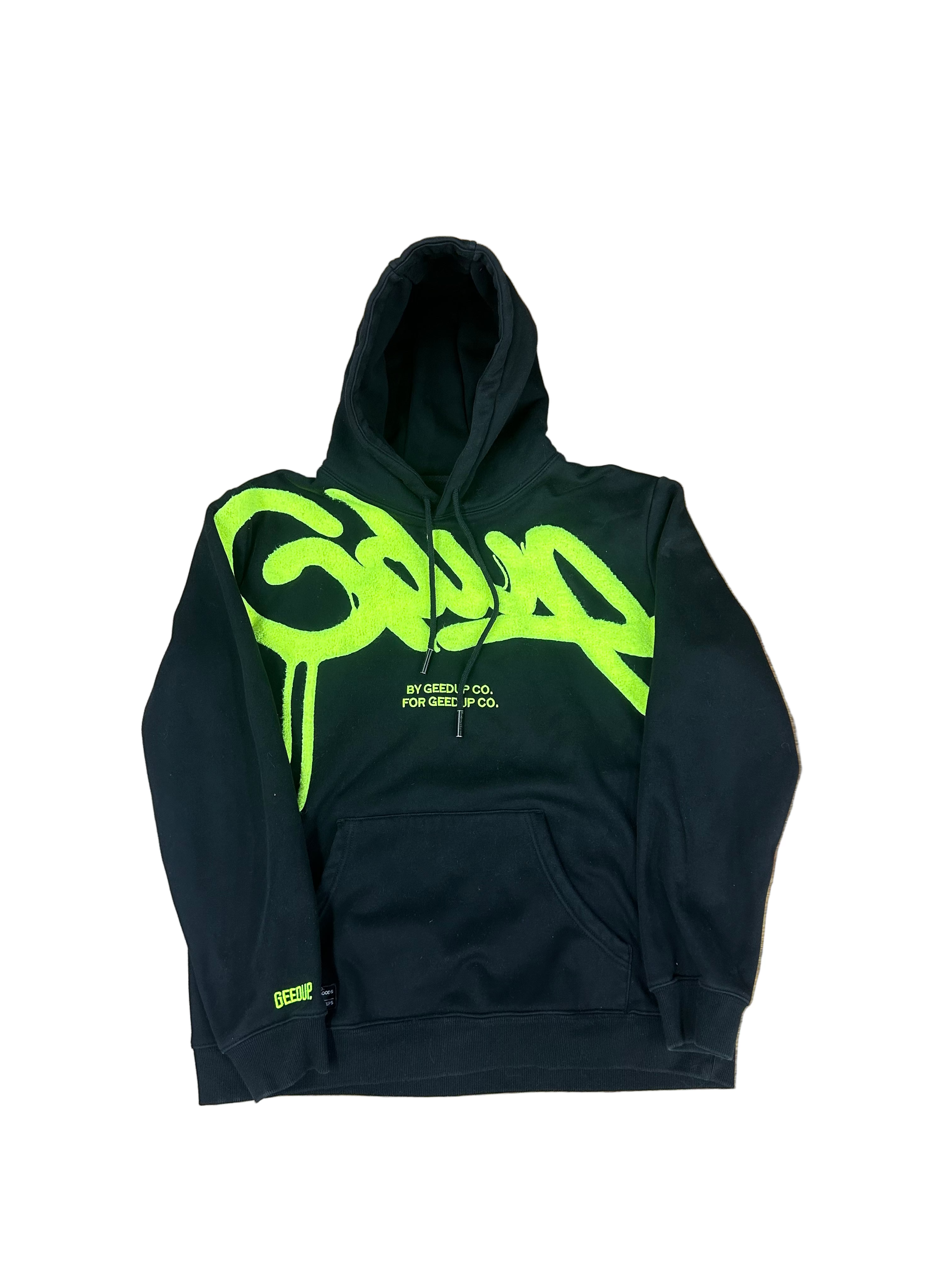 Used Black Neon Handstyle Hoodie