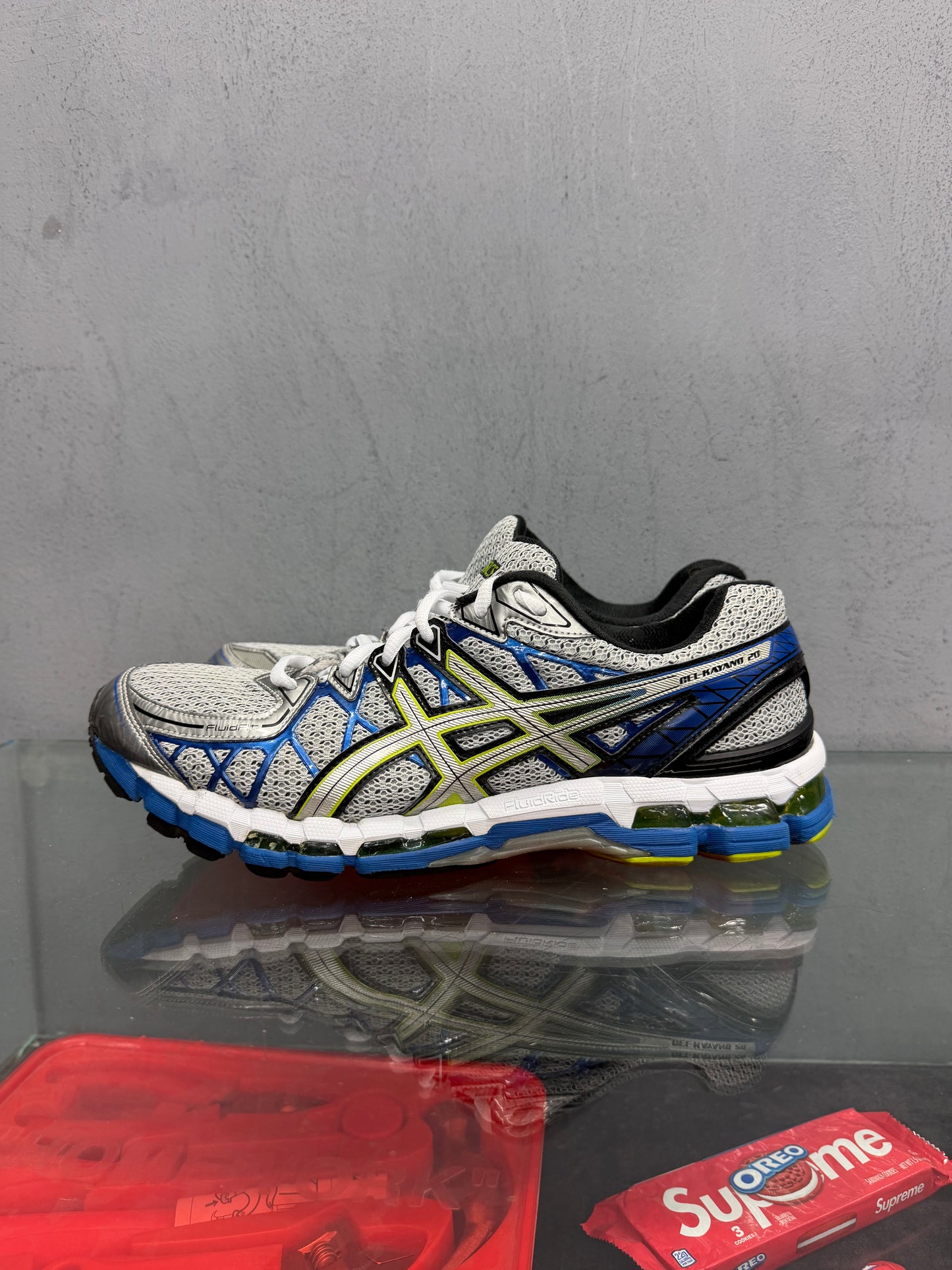 Used ASICS GEL-Kayano 20 Silver Green Blue