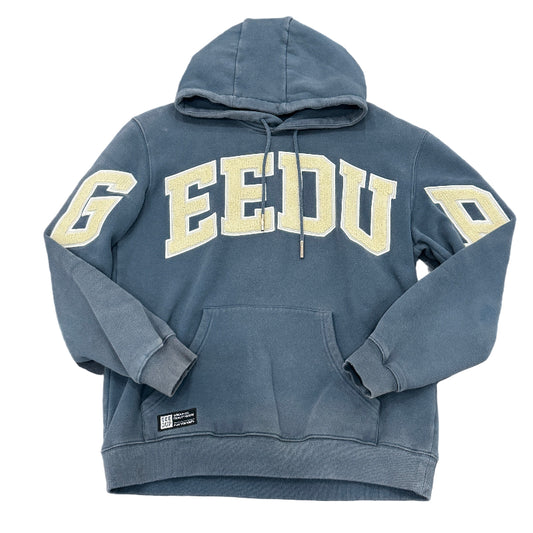 Used Team Logo Navy Blue Wheat Hoodie L