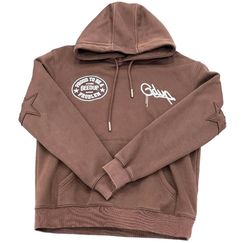 Proud To Be A Problem Hoodie Brown Blue S