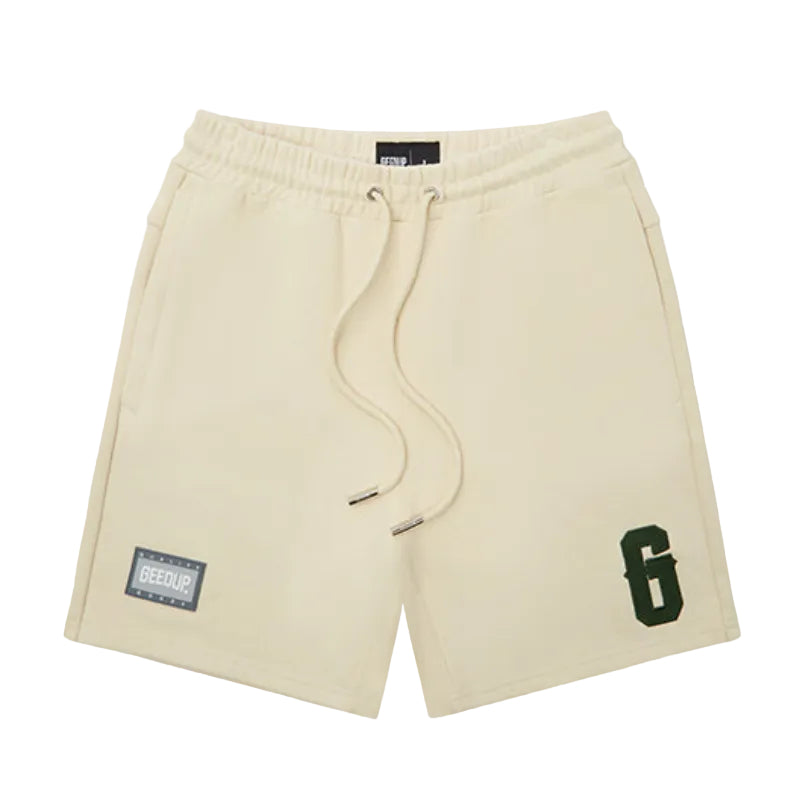Geedup French Terry Shorts 'Cream/Forest Green'