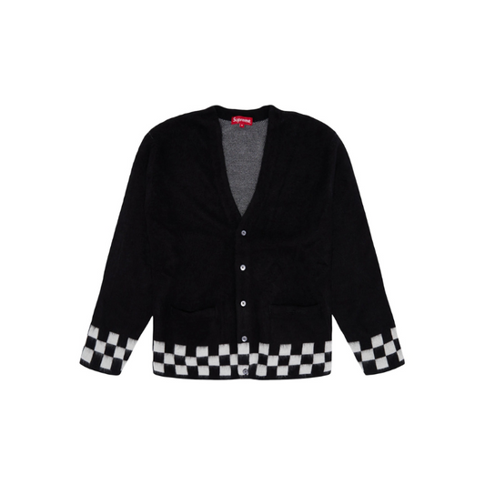 Supreme Brushed Checkerboard Cardigan Black