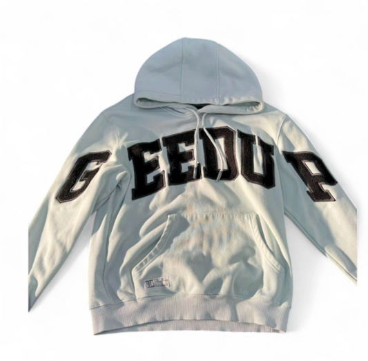 Used Team Logo Hoodie Mint Black Small