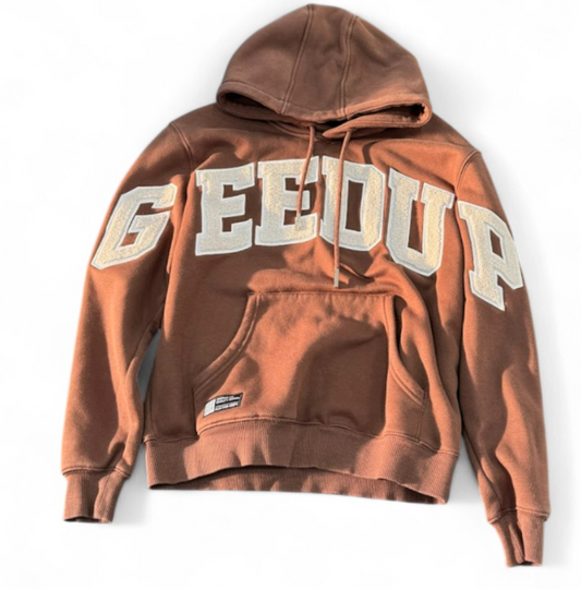 Team Logo Brown White Hoodie S