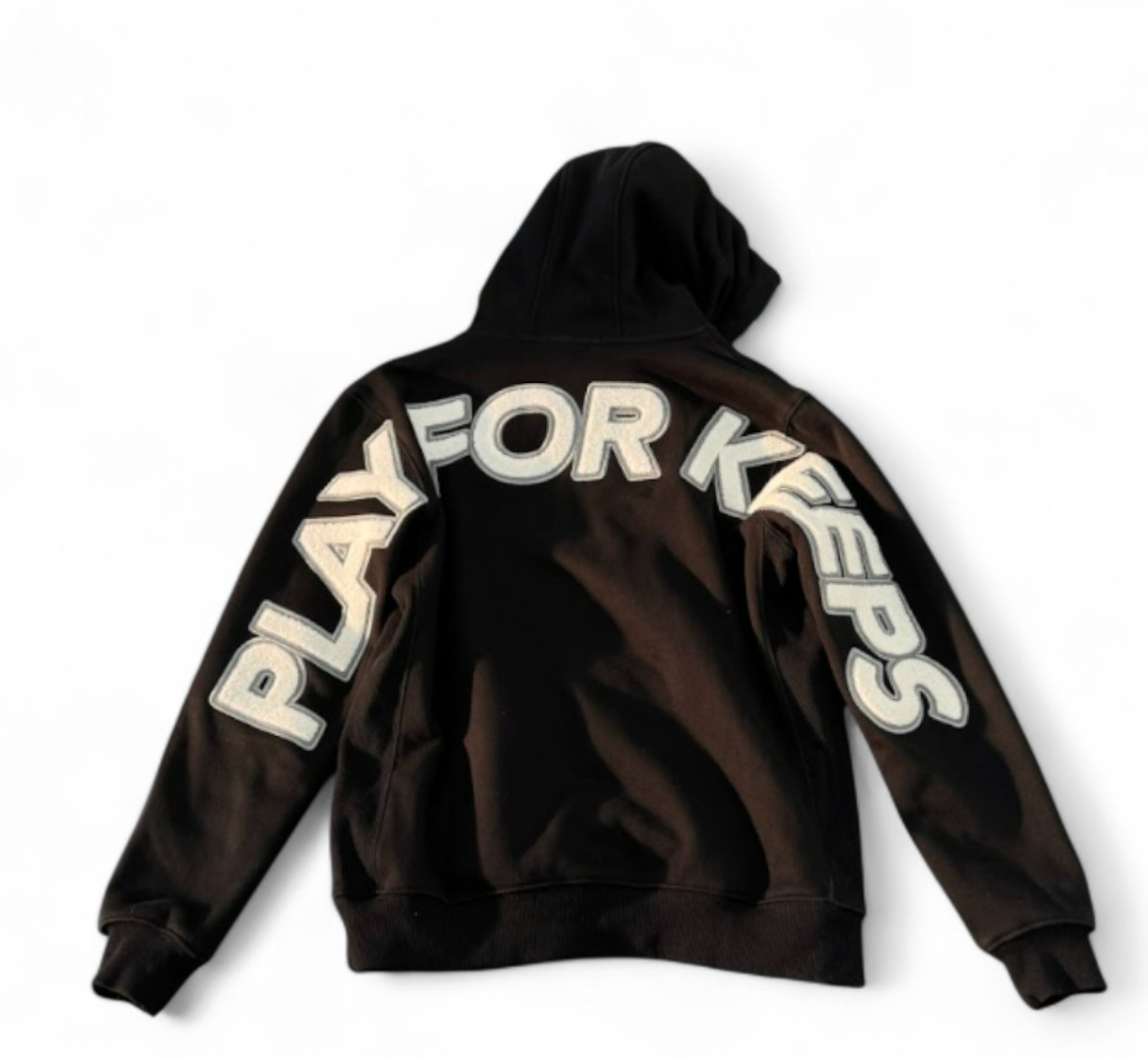 Used Play For Keeps Hoodie  Black White