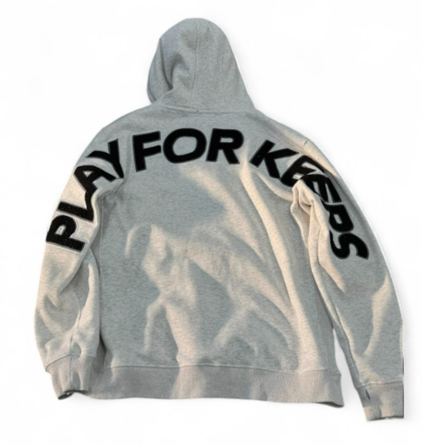 Used Play For Keeps Hoodie White Marle Black 2XL