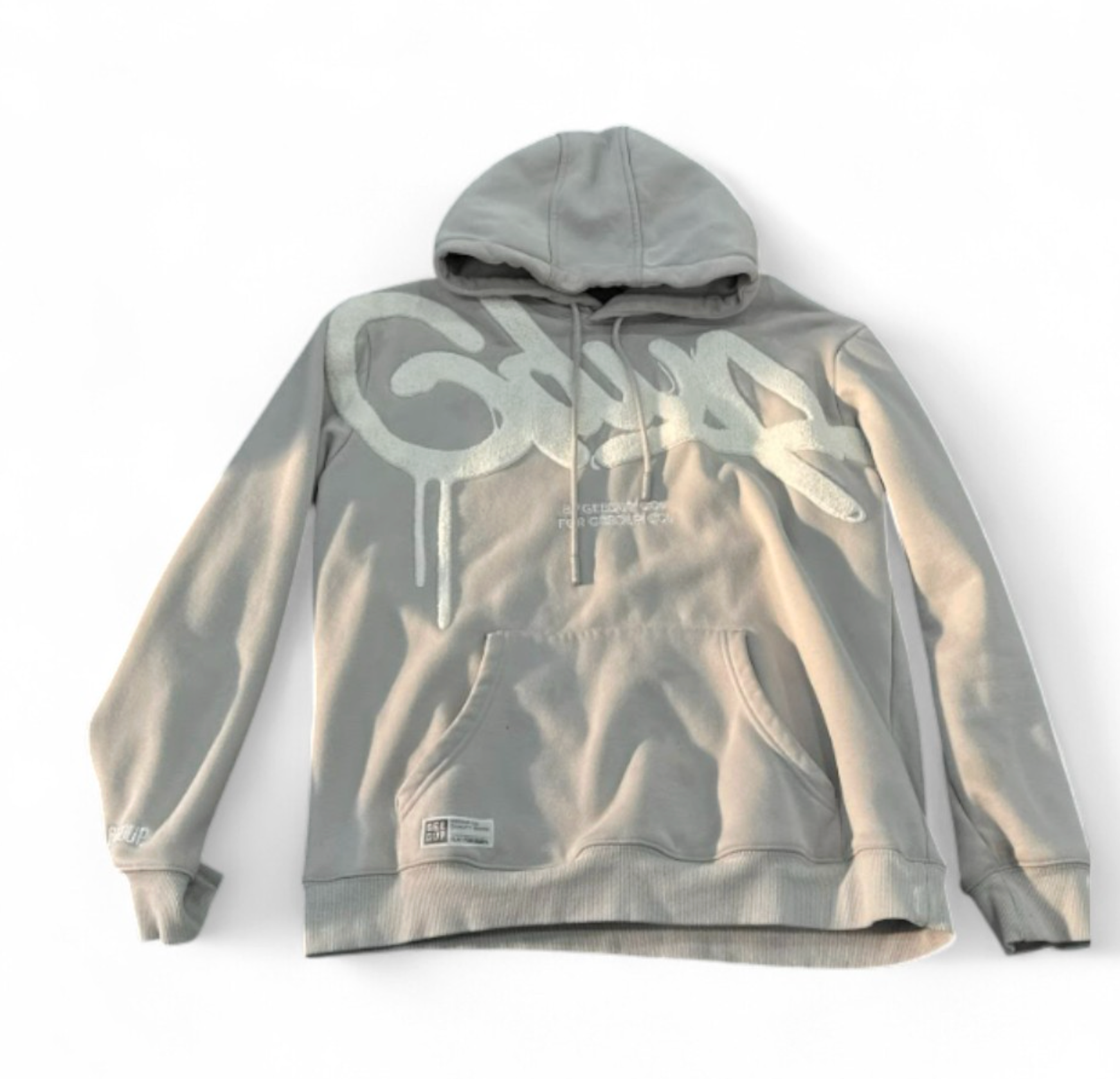 Used Handstyle Hoodie Grey White XL