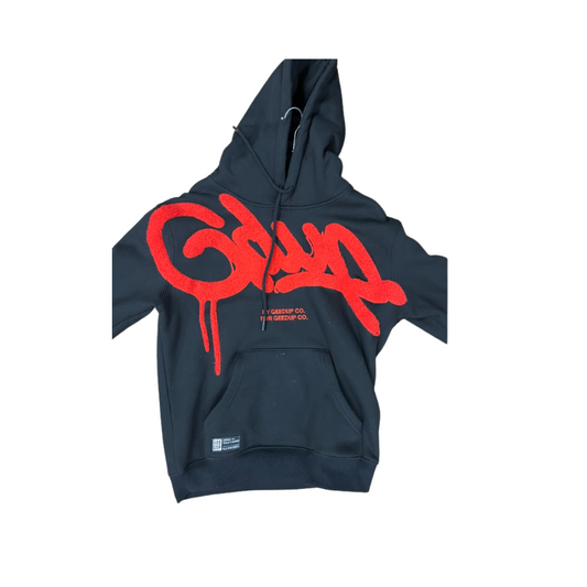 Pre-owned Geedup Handstyle Hoodie 'Black/Red