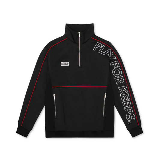 Play For Keeps Quarter Zip 'Black Red'